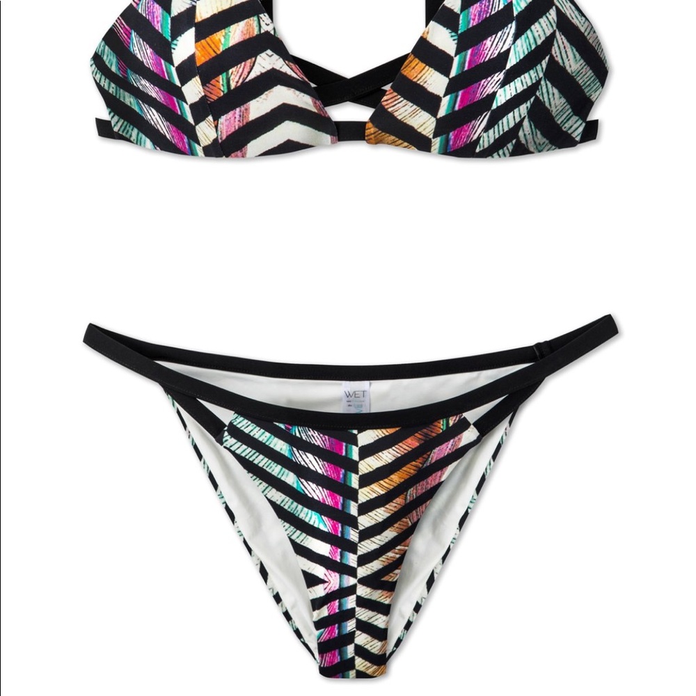 Print bikini top & bottoms. Brand new w tags
